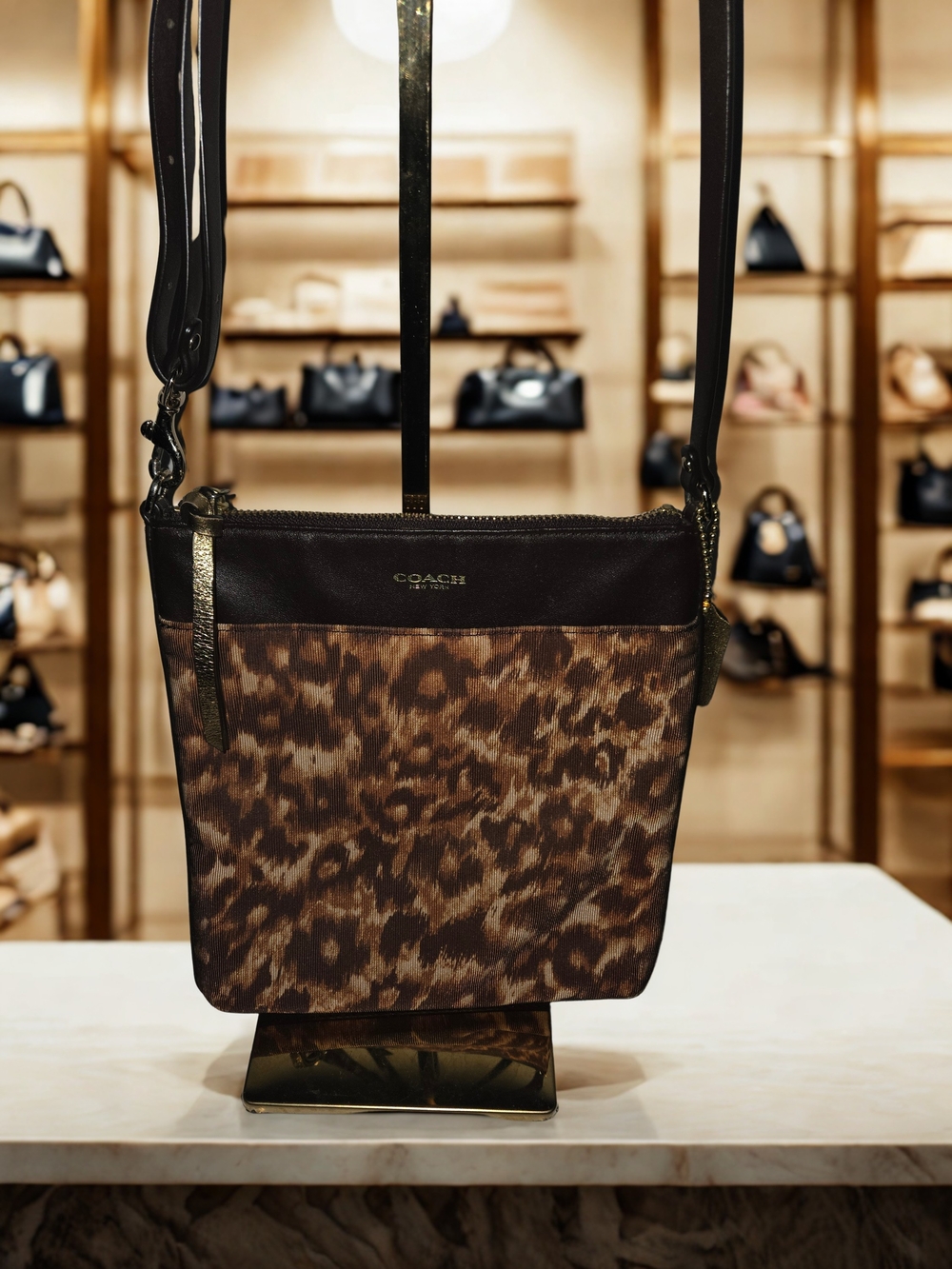 Coach Leopard-Print Crossbody Bag